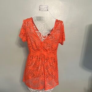 Torrid Red Lace Blouse